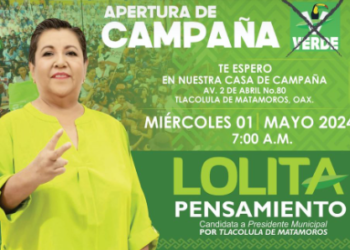 Abre campaña rumbo a la presidencia municipal de Tlacolula, Lolita Pensamiento